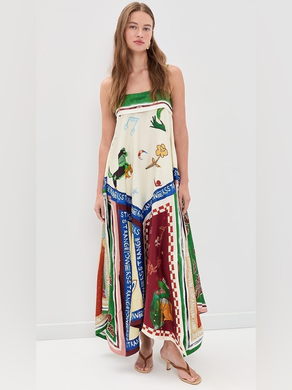 NEW: Alémais Tangible Love printed silk midi dress - US 4 / AU 8